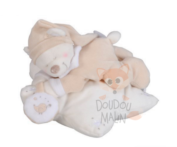  luna musical box bear star beige white 